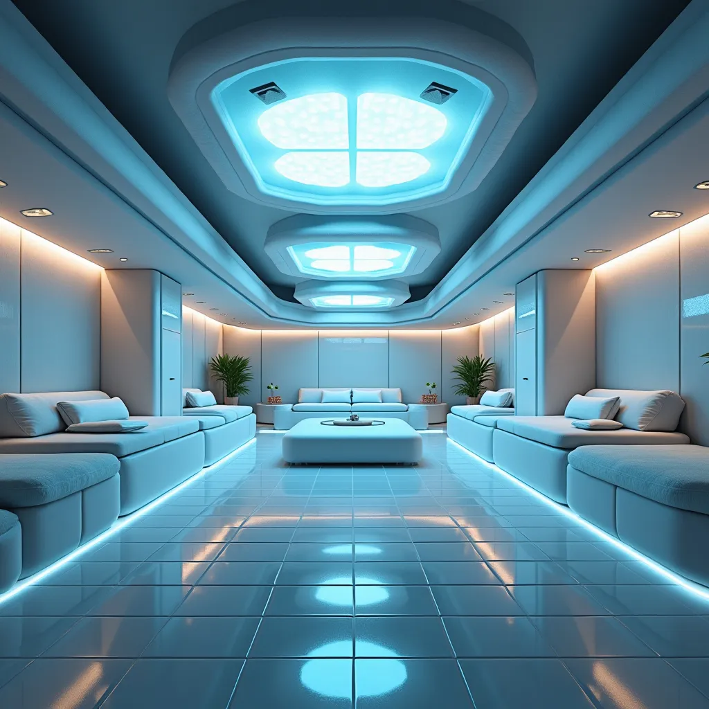 Prompt: I want you to create an image that indicates a futuristic room with hvac systems that use ai and iot