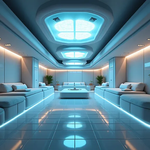 Prompt: I want you to create an image that indicates a futuristic room with hvac systems that use ai and iot