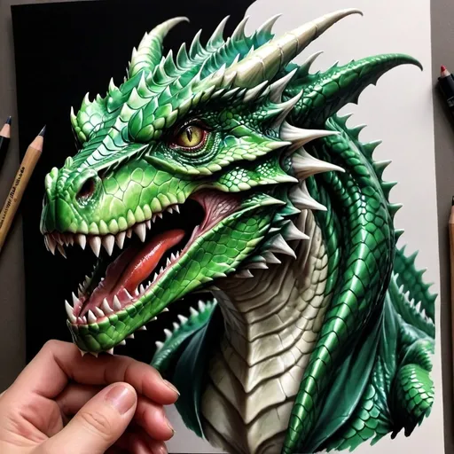 Prompt: hyper realistic poison dragon dnd