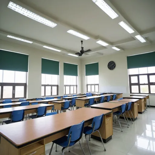 Prompt: Design a best and useful class room for chemical engineering students in university in best technology