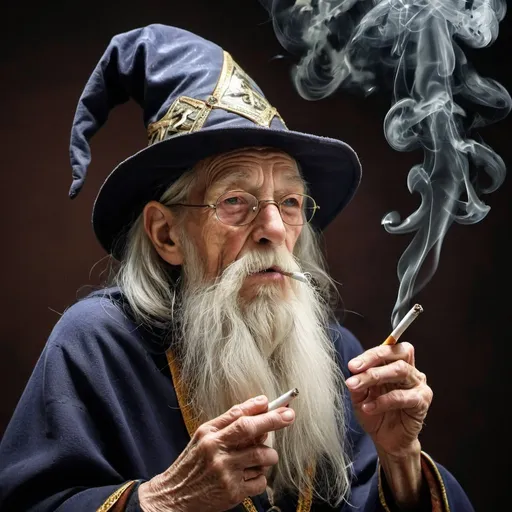 Prompt: very old wizard smoking, 19
