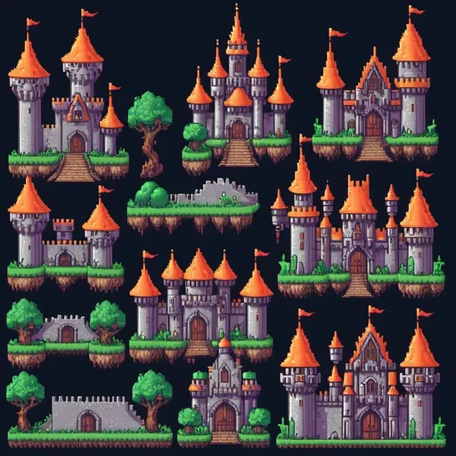 Prompt: fantasy castle 8 bits tileset