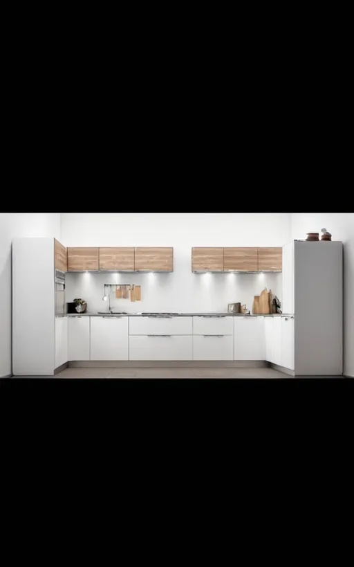 Prompt: Simple, very simple, ver very simple, very very very simple, very very very very simple modular kitchen. 