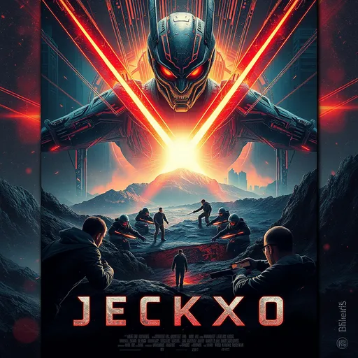 Prompt: a stunning powerful  sci-fi movie poster titled jeckxo