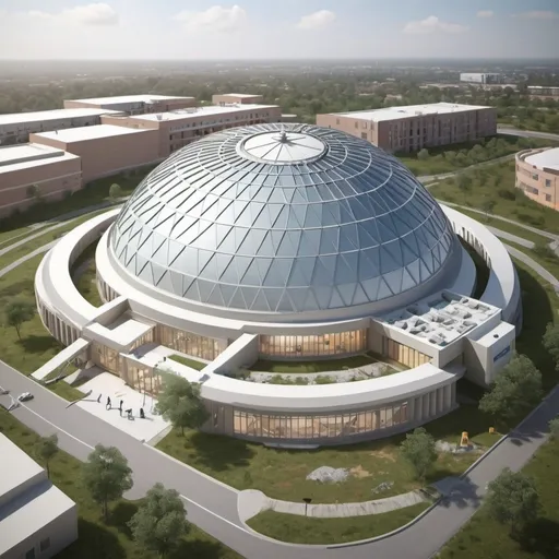 Prompt: Dome hospital engineering plans