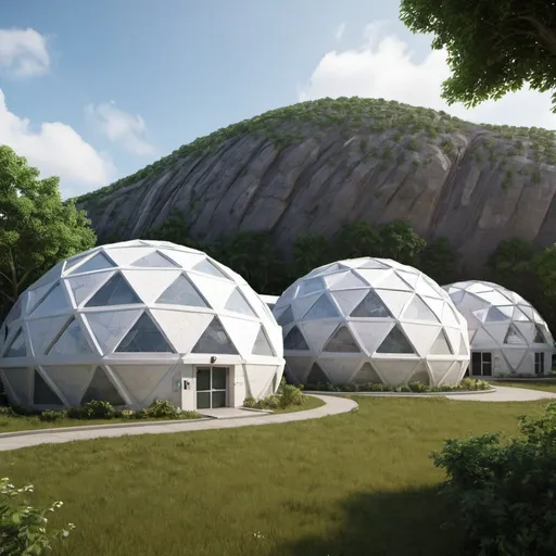 Prompt: Geodesic hospital, outside view