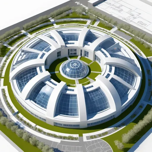 Prompt: (Dome hospital engineering plans), technical blueprints, detailed architectural sketches, intricate dimensions, functional layouts, modern hospital design, innovative dome structure, emphasizing space efficiency, vibrant color scheme, clean lines, precise measurements, high-quality resolution, ultra-detailed illustration, showcasing interior and exterior views.