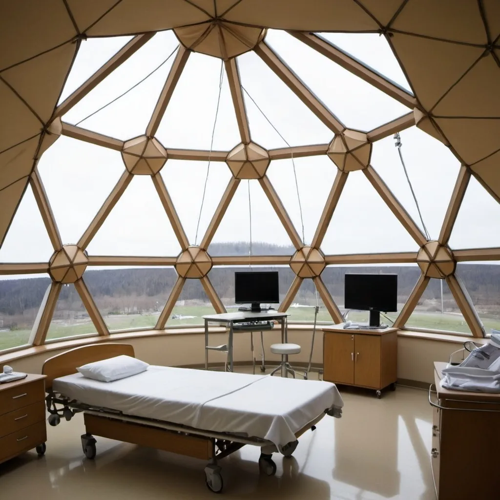 Prompt: Geodesic hospital