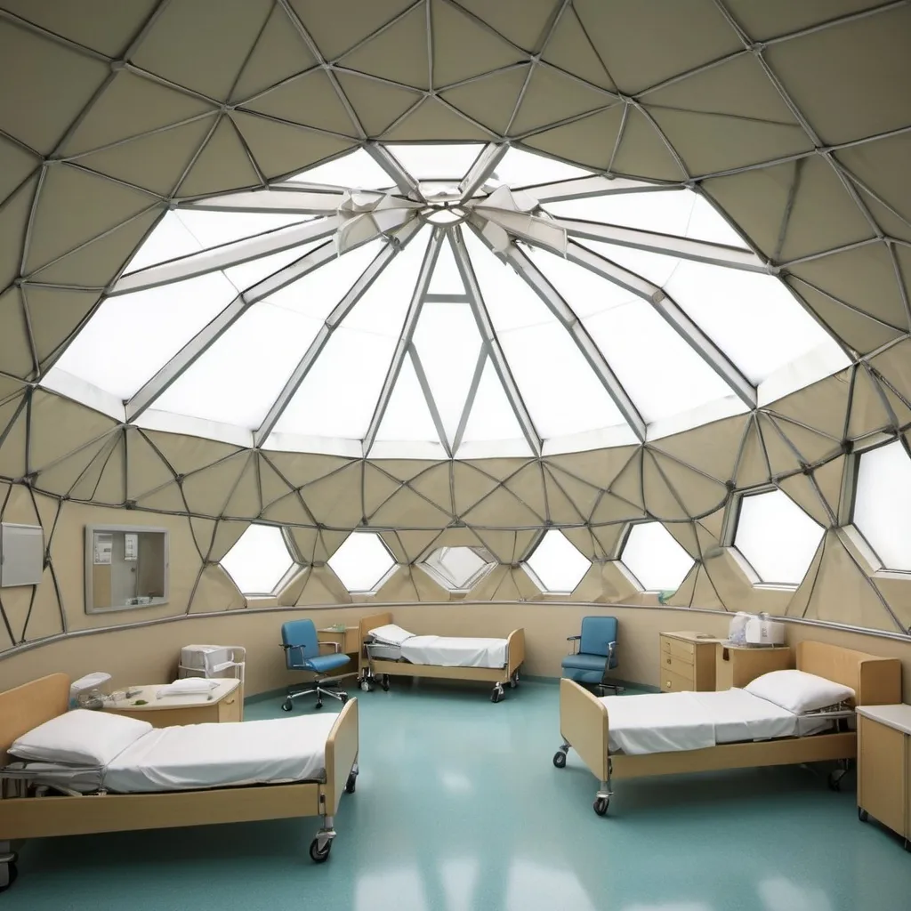 Prompt: Geodesic hospital