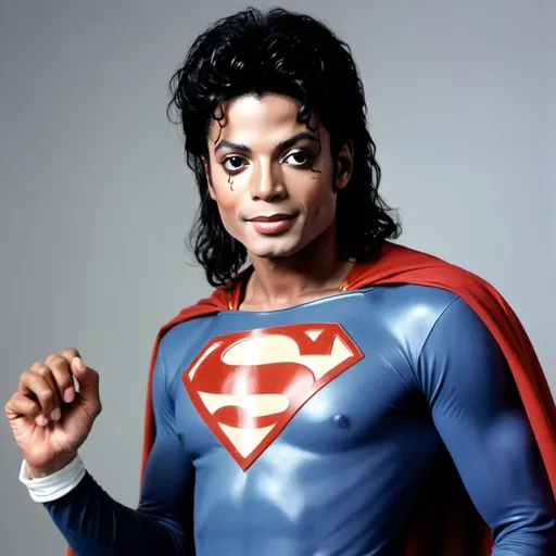Prompt: michael jackson bestido de superman