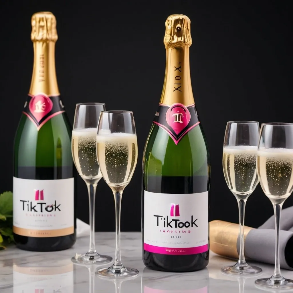 Prompt: Virtual champagne tasting event on TikTok