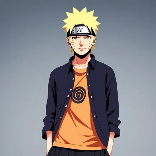 Prompt: Down Naruto in my shirt 