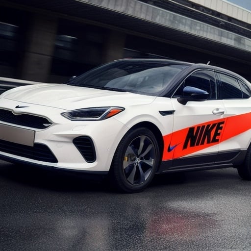 Prompt: A nike made car