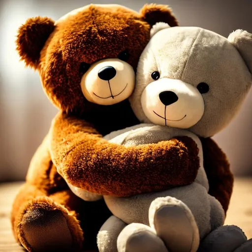 Prompt: Teddy Bear hugging 