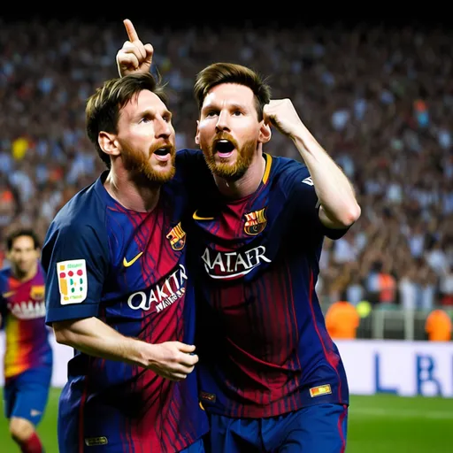 Prompt: messi goaland celebrate