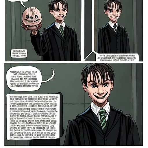 Prompt: Tom Riddle got to become the Defence Against the Dark Arts Teacher. He’s so happy about this that he never becomes evil, and in class he has a pizza party. 