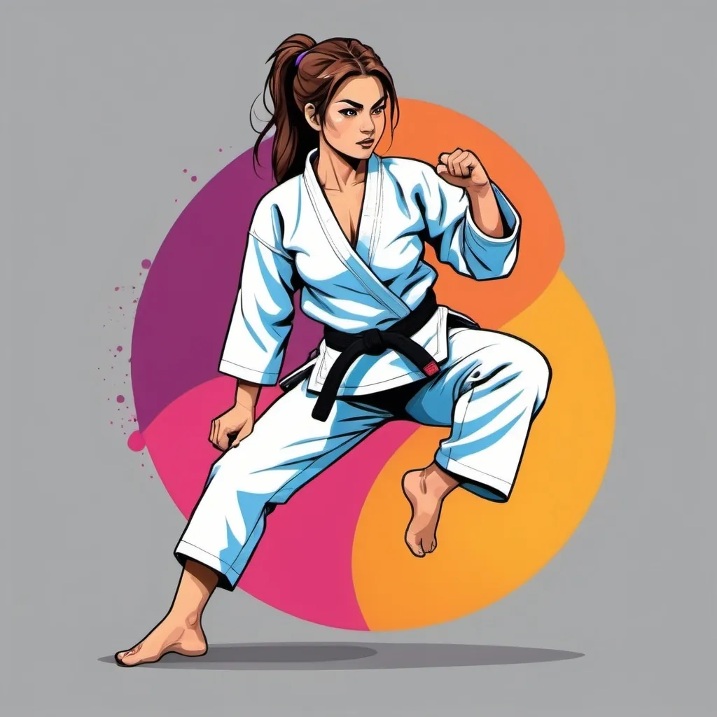 Prompt: jiu jitsu girl clip art
