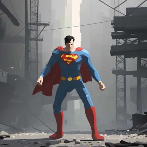 Prompt: superman fighting crimes in the style of <mymodel>