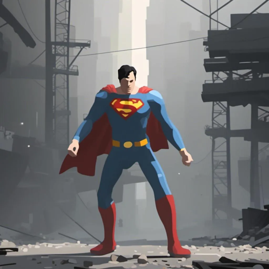 Prompt: superman fighting crimes in the style of <mymodel>