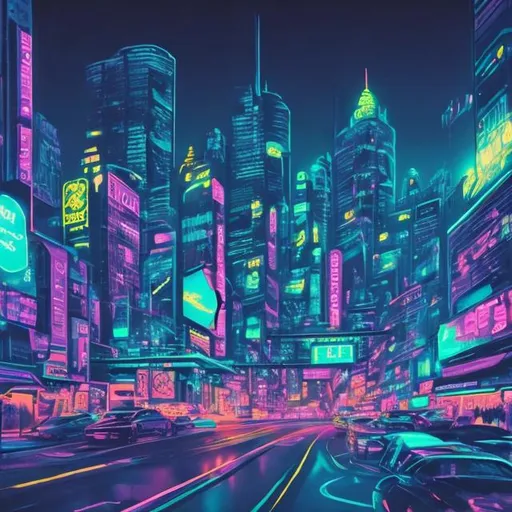 Prompt: neon city