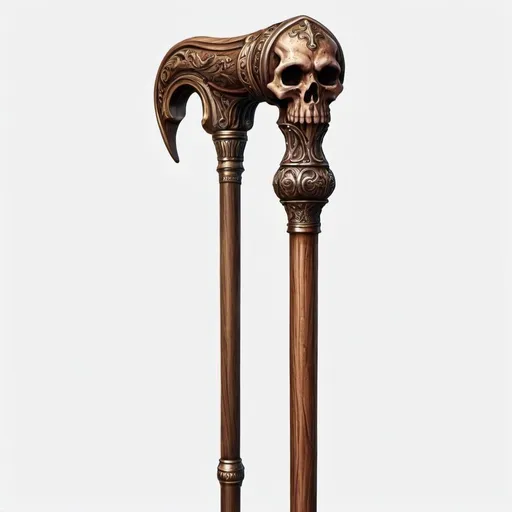 Prompt: A wooden cane, fantasy art, realistic, historic, no background