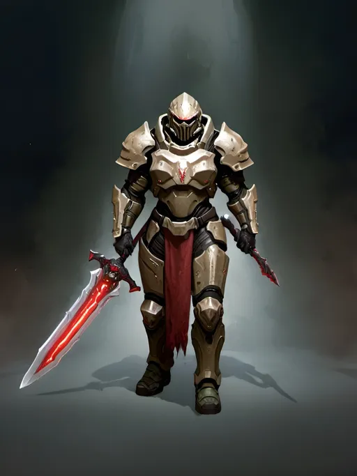 Prompt: Doomslayer with crucible sword 