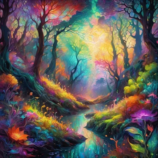 Prompt: Trippy psychedelic nature art getting lost