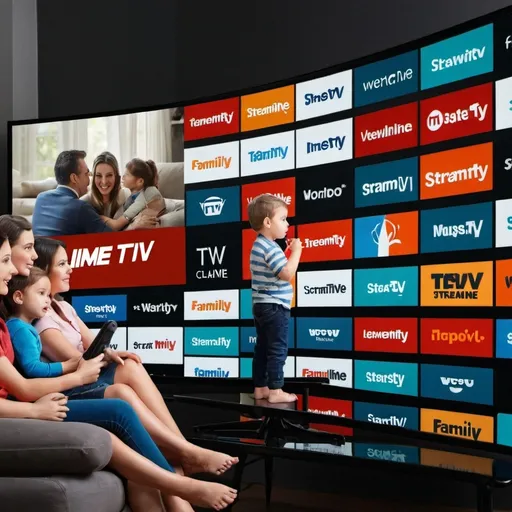 Prompt: Family watch tv streamlinetv 
