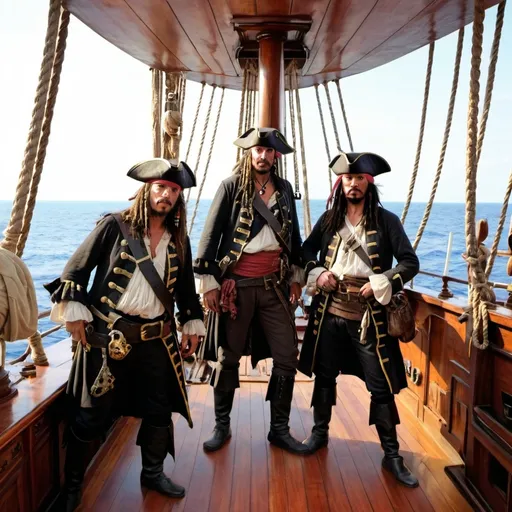 Prompt: pirates on a ship
