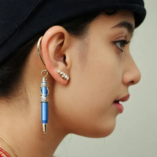 Prompt: Pen cap ear ring
