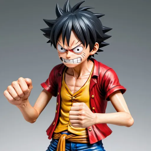 Prompt: an extremally angry luffy 3d