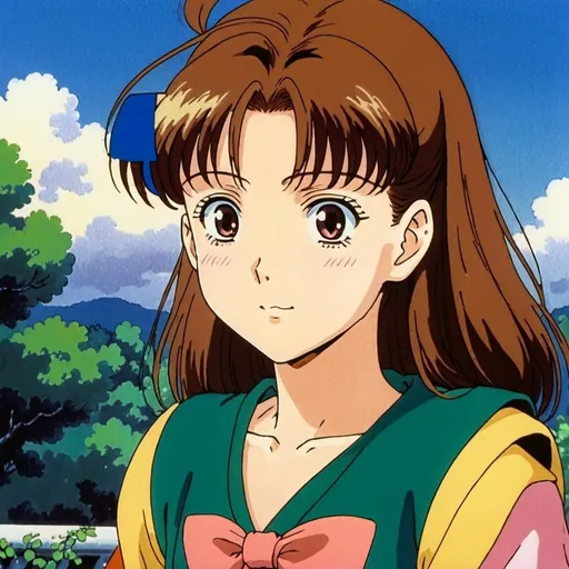 Prompt: 1990s anime screencap, cute girl 