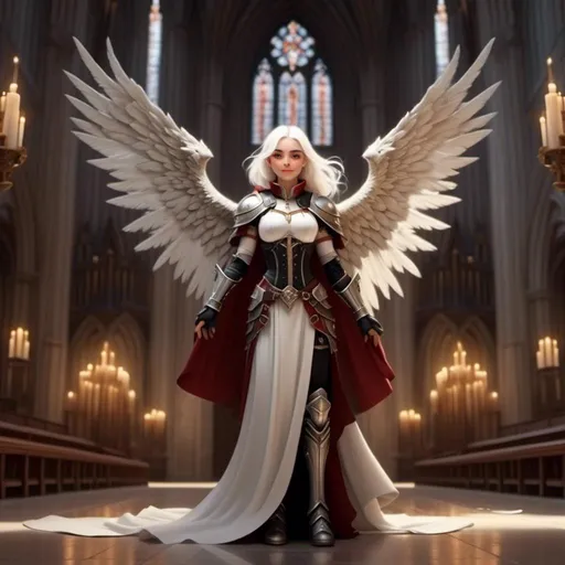 Prompt: <mymodel> an arch angel in a cathedral with dramatic lighting 