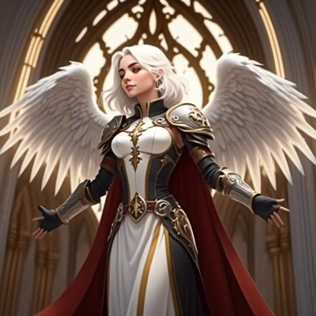 Prompt: <mymodel> an arch angel in a cathedral with divine light