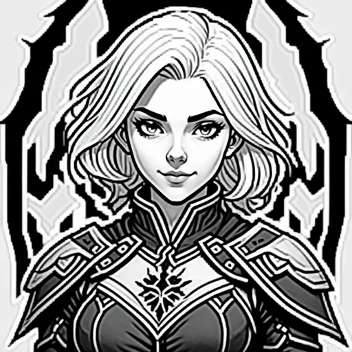 Prompt: <mymodel> black and white, comic book style, short white hair