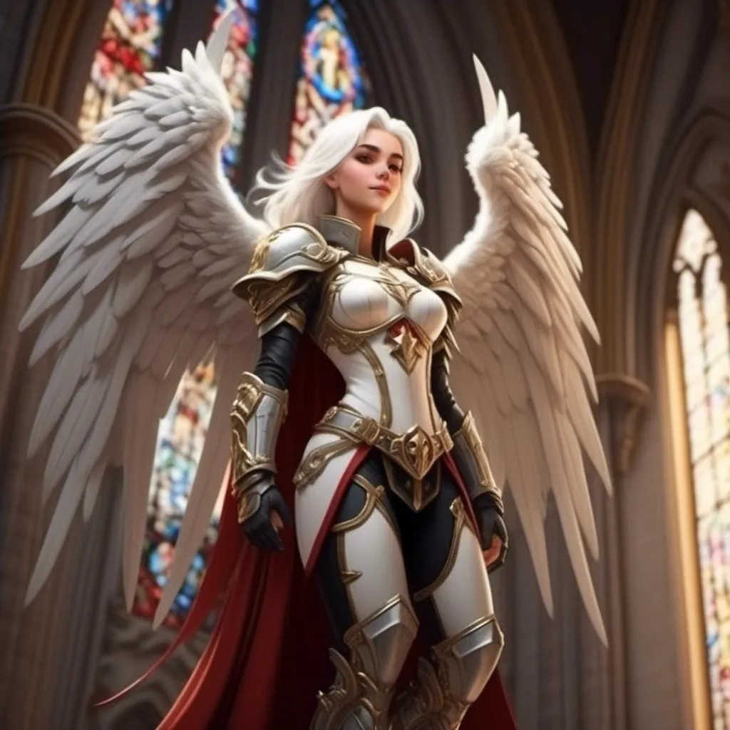 Prompt: <mymodel> an arch angel in a cathedral with divine light