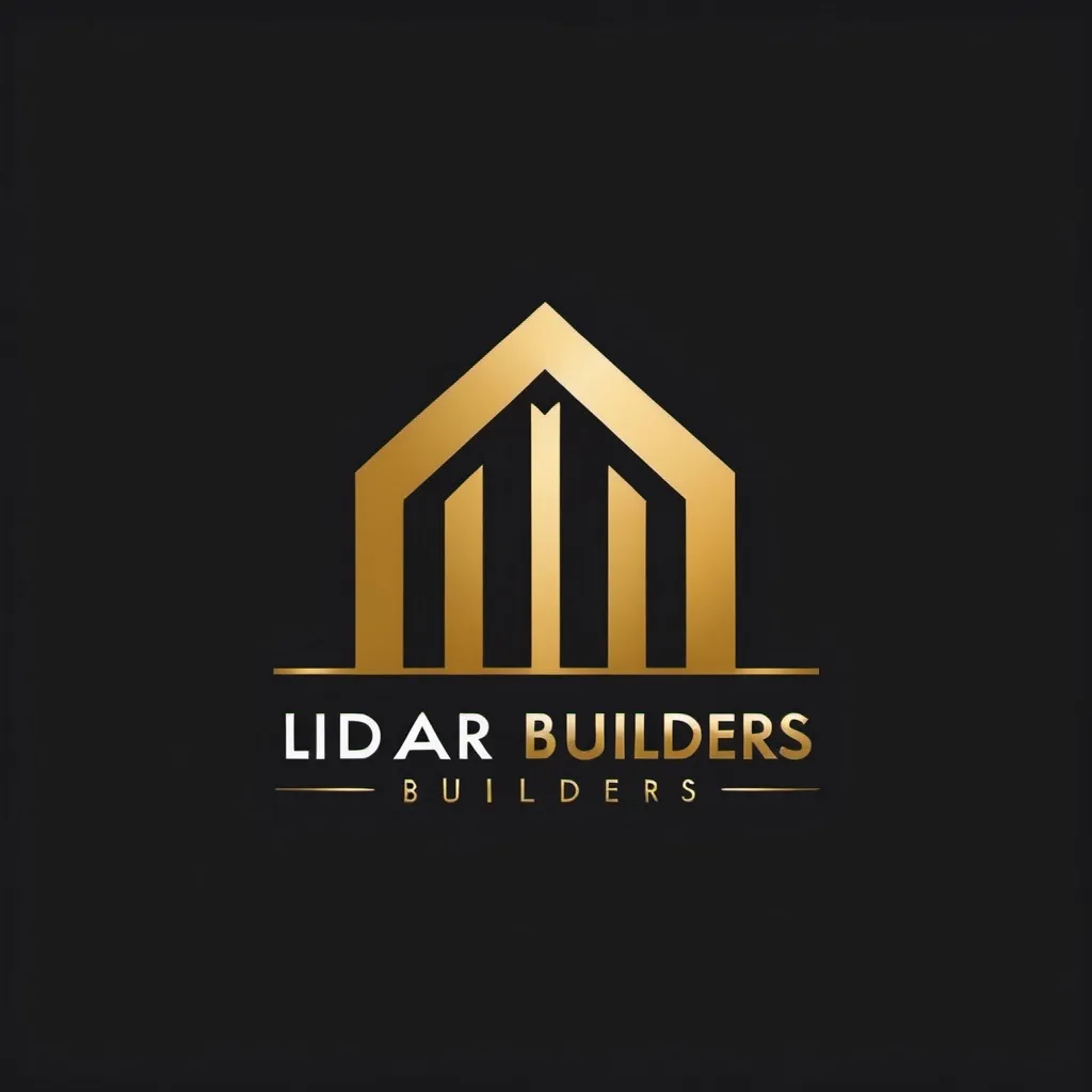 Prompt: Create a logo for lidar builders its a construction company mix of black and gold should be the colour theme it should creative