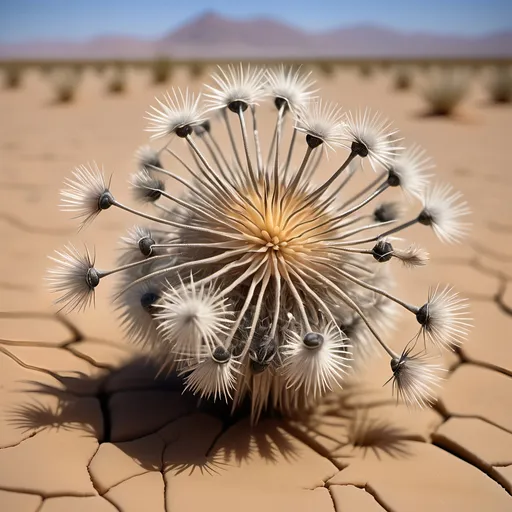 Prompt: Barren desert crawling with countless large hundred limbed insects which resemble spherical anemones, that are rolling and tumbling across the flat parched desert in search of prey, like sentient tumbleweeds, with very small circular bodies with a central toothed orifice surrounded by hundreds of long legs which all terminate it sharp points, like an ambulate sentient thistle, that uses it's thousands of long pointy legs to puncture, gorging on the blood and fluids of its prey.
Hundred eyes and thousands of legs.
Dark skies.