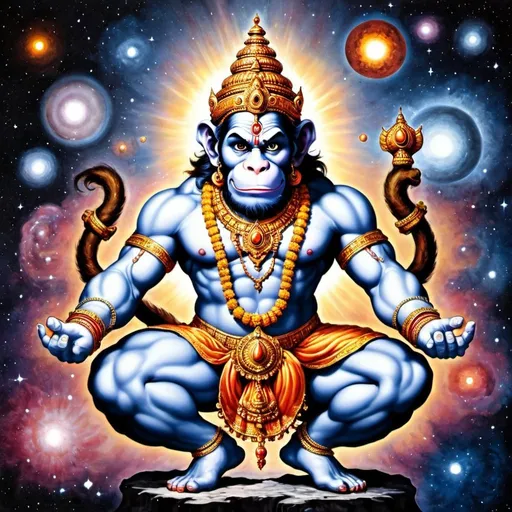 Prompt: hanuman white in the cosmos