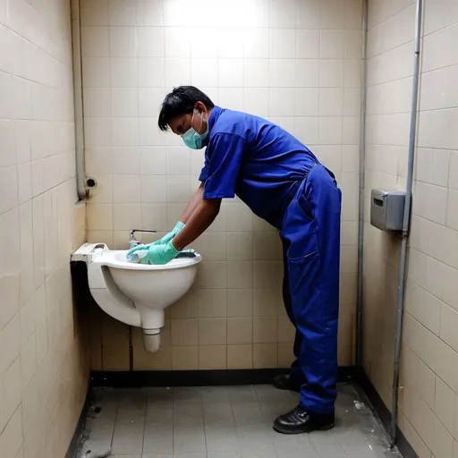 Prompt: A person who is doing the work of sanitary facilities of the building?