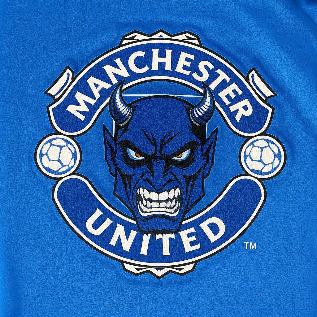 Prompt: Blue devil logo make it look kinda like Manchester united make it say denver blue devils
