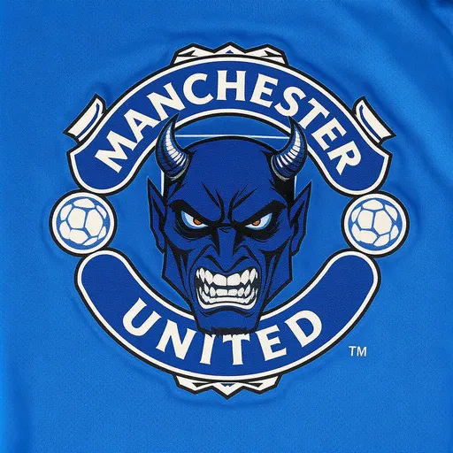 Prompt: Blue devil logo make it look kinda like Manchester united make it say denver blue devils

