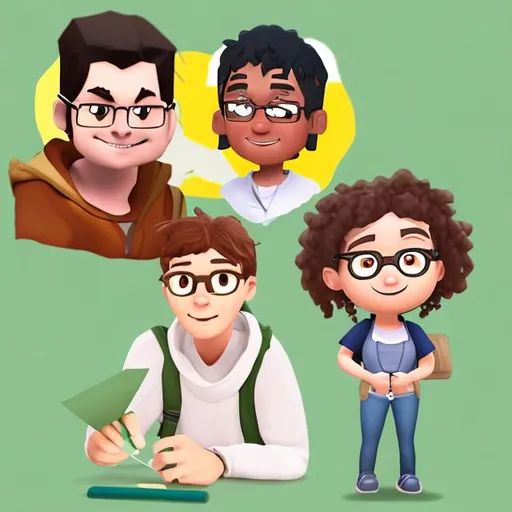 Prompt: Create 2 characters that look like students from a cartoon



