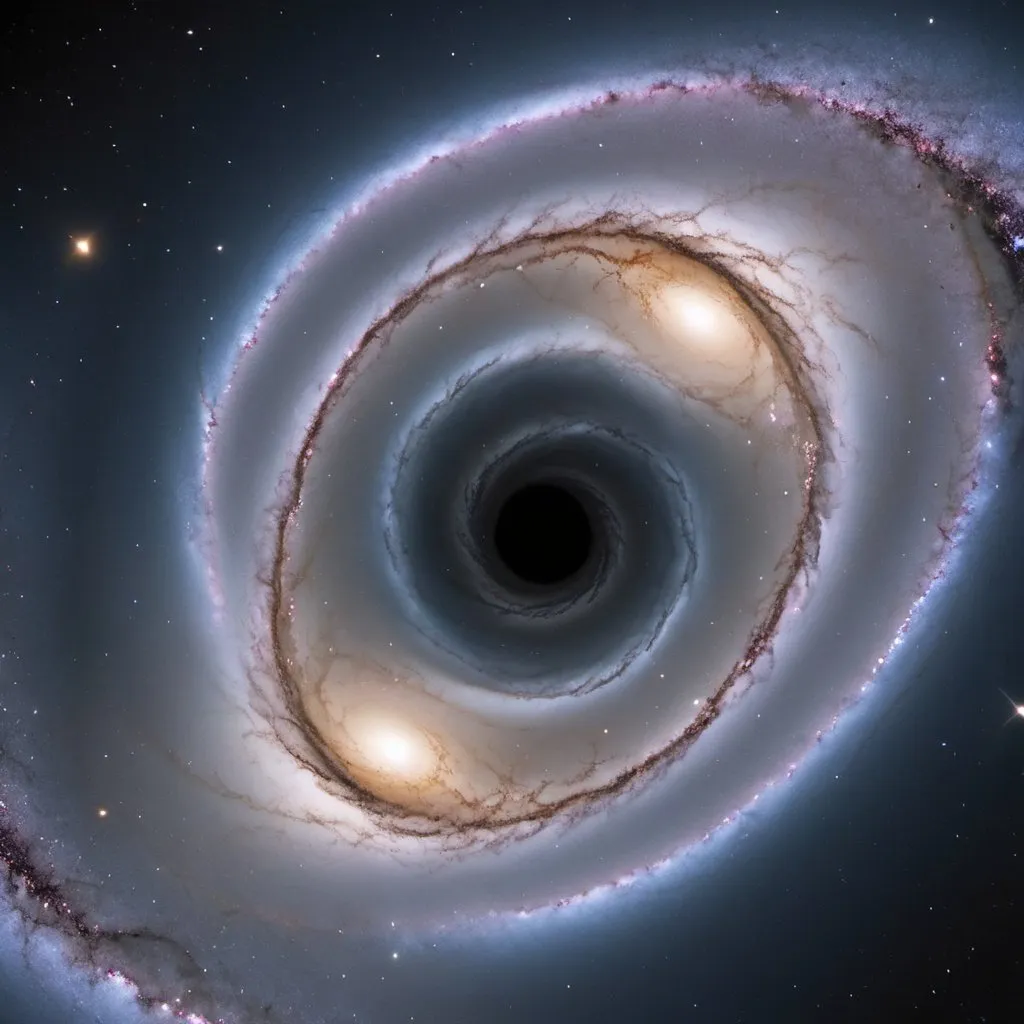 Prompt: a spiral galaxy with a black hole in the middle 