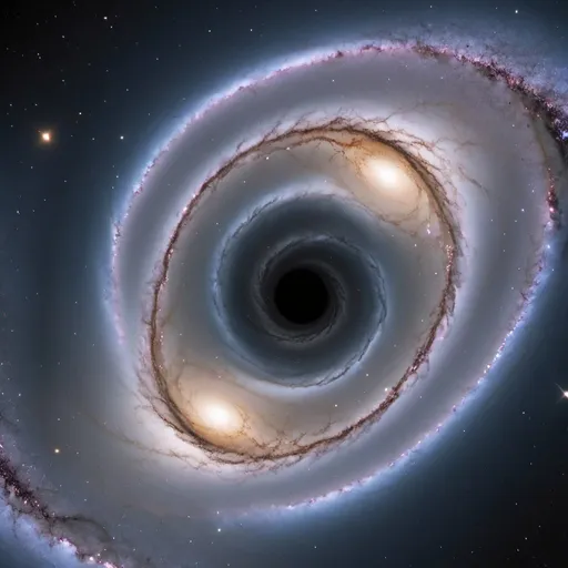 Prompt: a spiral galaxy with a black hole in the middle 