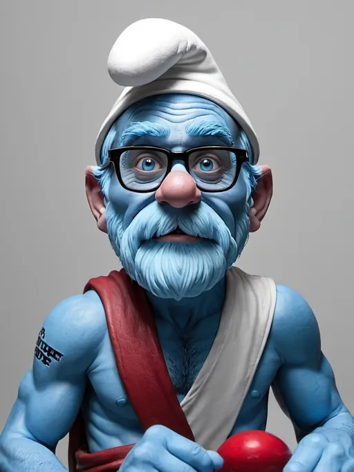 Prompt: papa smurf enhanced 