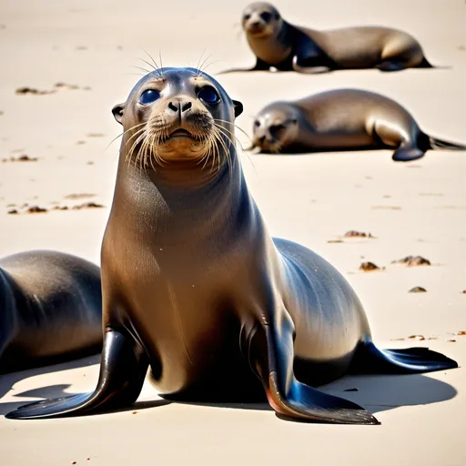 Prompt: fur seals of namibia seals stampeed, seals,seals fur seals, fur sea lions CAPE FUR SEALS