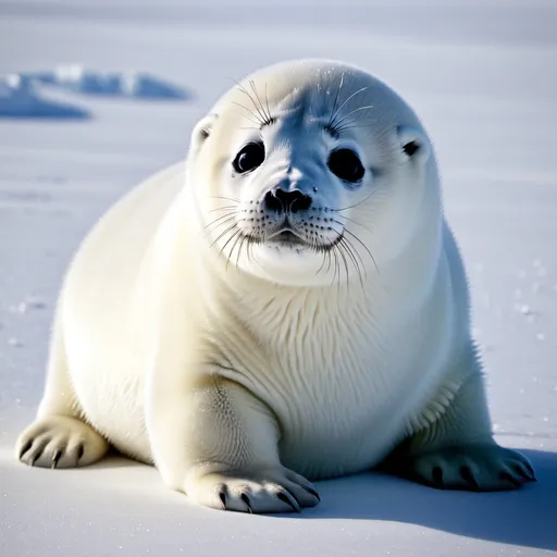 Prompt: baby harp seal clubbed canada