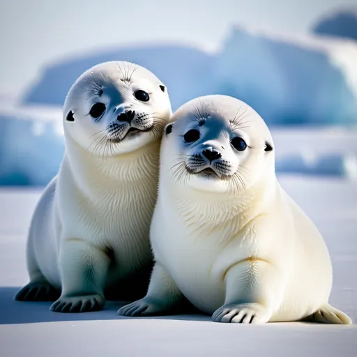 Prompt: baby harp seals