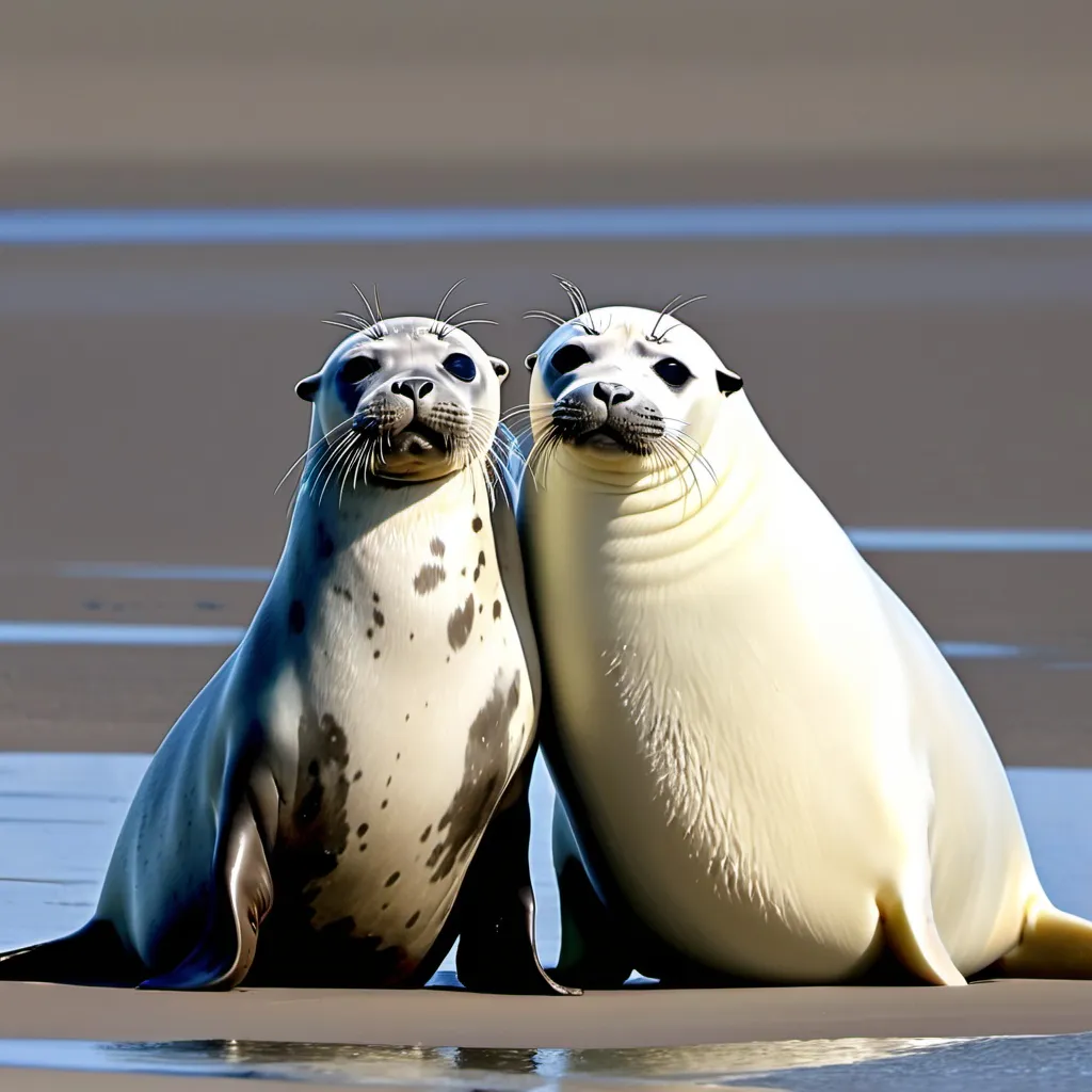 Prompt: dad vs mom seal divorce over seal pup